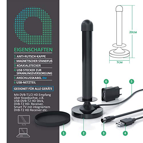DVB-T2 HD Antenne CSL-Computer aktiv für digitalen Fernsehempfang