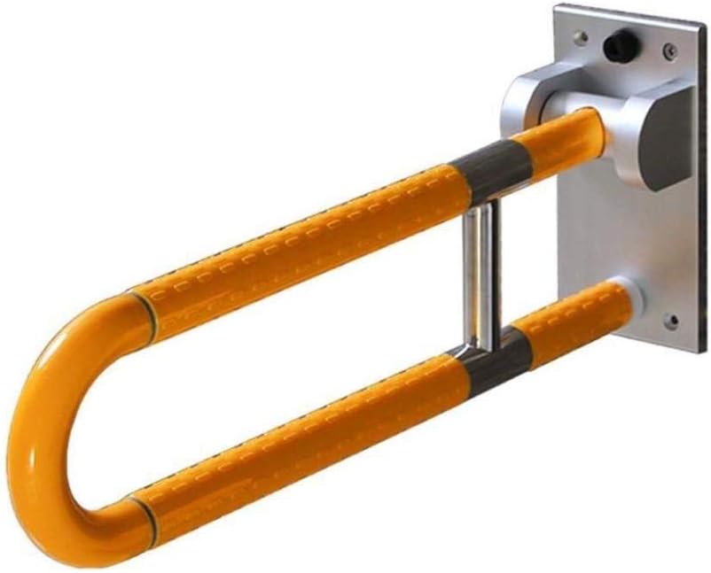 HANHJ Bathroom Handrails Stainless Steel Floor-Standing Grab Rails Toilet Safety Barrier-Free Armrest Toilet Elderly H-Shaped Support Grab Bar,Yellow