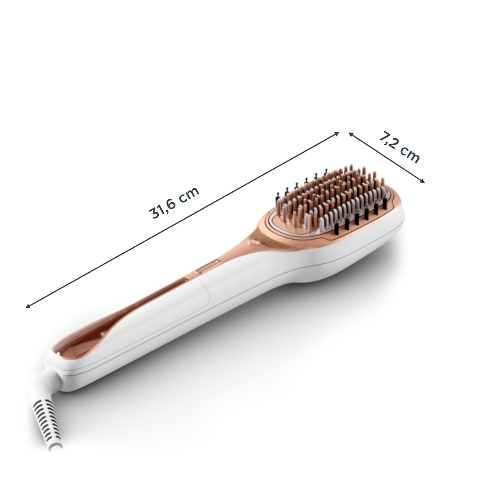 Rowenta Hair Therapist, Spazzola per la cura dei Capelli, Ripara e Rinforza i Capelli Danneggiati, Rende i Capelli Sani e Luminosi, Risultati Immediati, Spazzola a Vapore, Bianco, CF9920