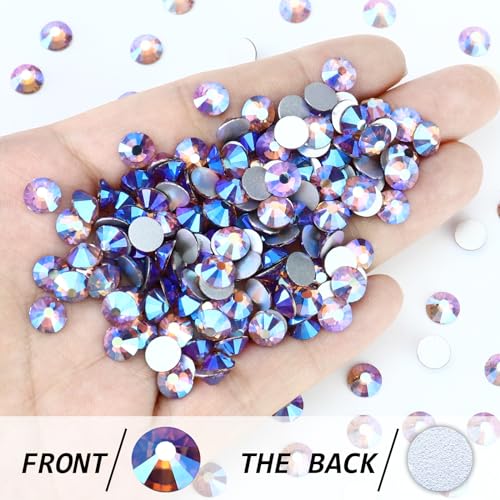 Image of Flatback Crystal Rhinestones Round Gems for Nail Art and Craft Clothes Glue Fix, Light Purple AB (1.5-1.7mm) SS4 /1440PCS