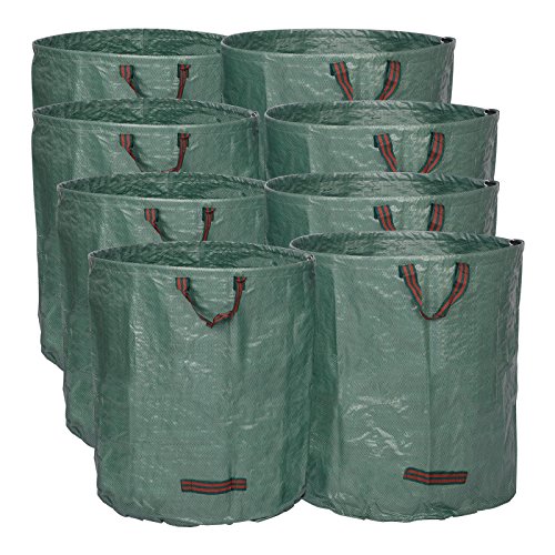 Preisvergleich Produktbild WOLTU® 8X Gartensack 272L XXL Abfallsack Selbstaufstellend Laubsack Gartenabfälle Sack PP Gartenabfallbehälter Gartentasche 150g / m²