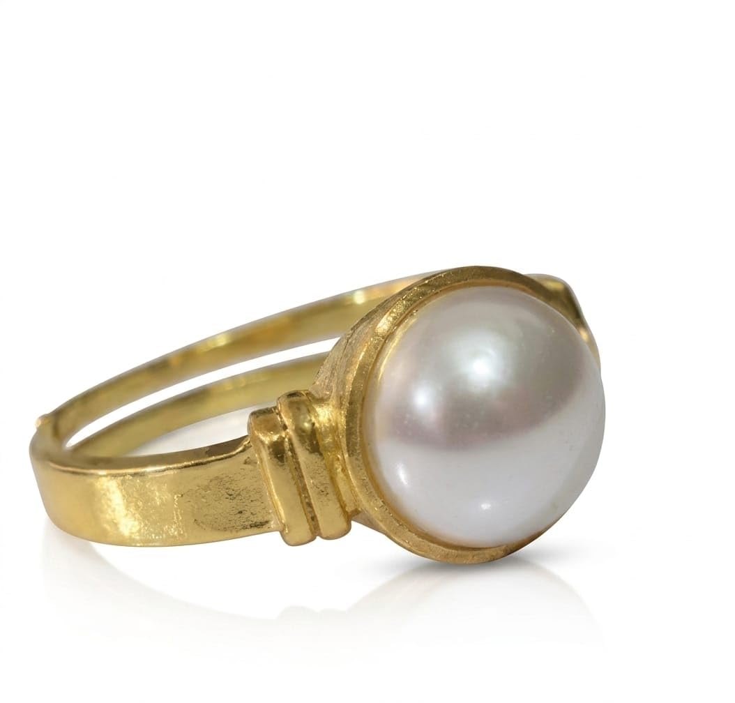 3.25 To 12.25 Ratti White Pearl Loose Gemstone Moti Stone Gold Plated Ring Pearl Stone for Man and Woman-picture-43