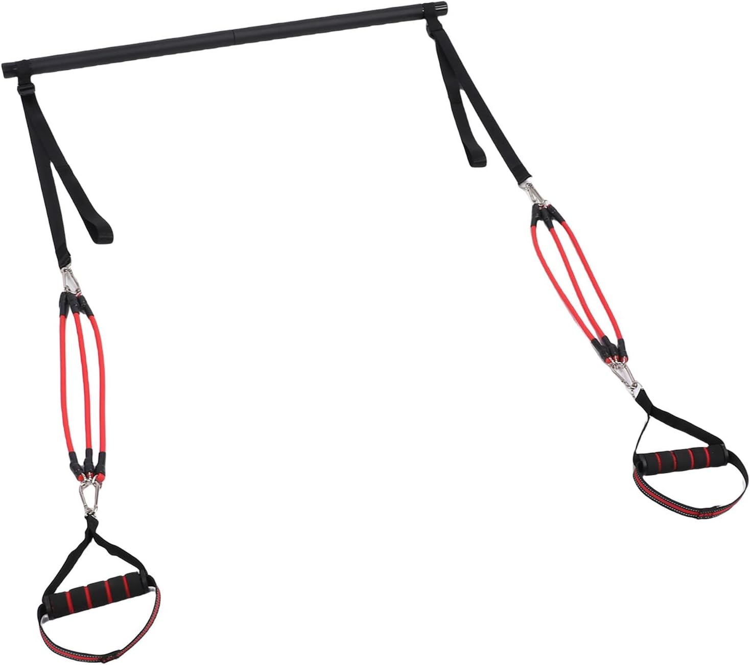 Pilates Bar with Resistance Bands Pilates Toning Bar Kit with 6 Adjustable Fitness Bands Workout Equipment for Core Arms Back Legs Home Gym Travel