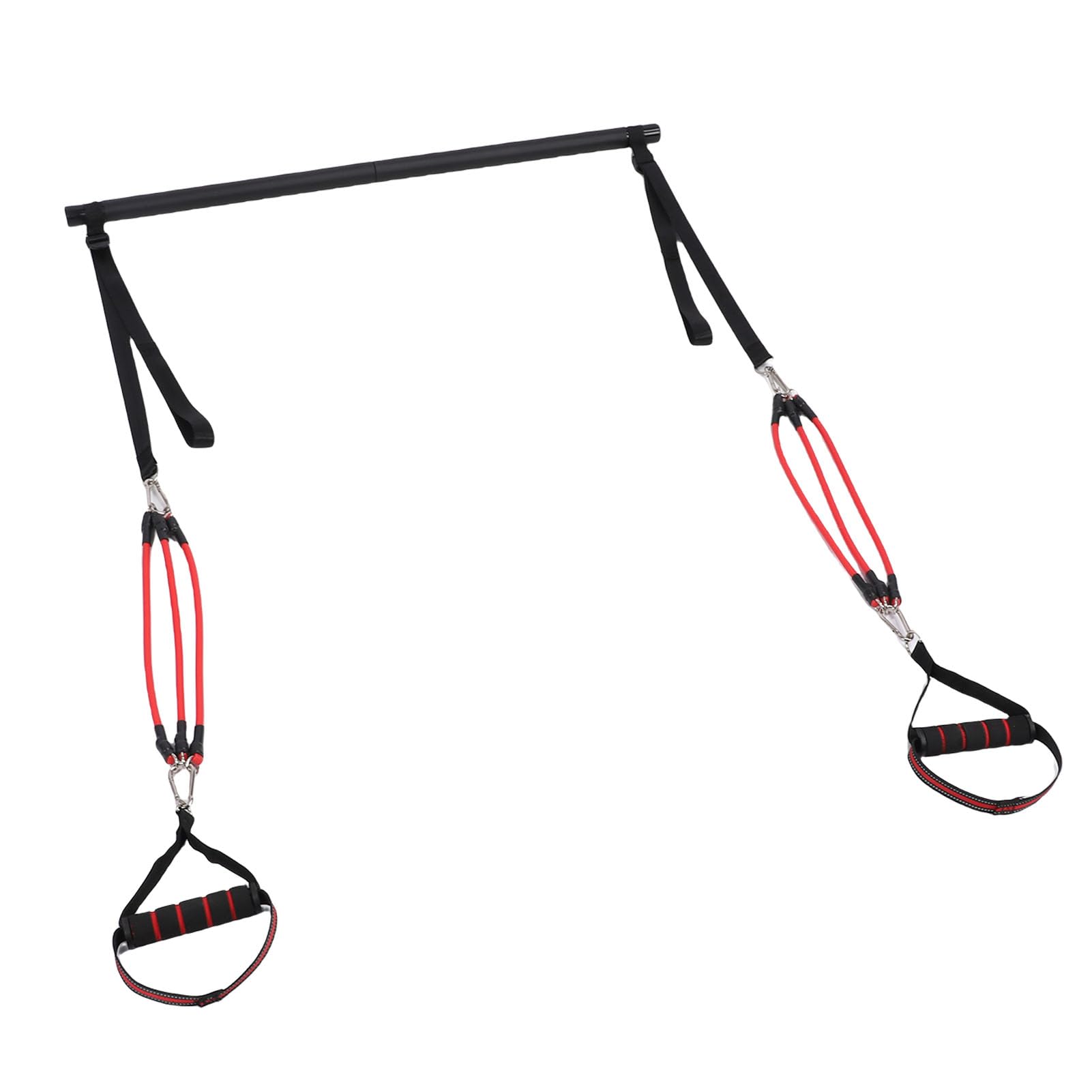 Dilwe - Kit de barra de pilates con 6 bandas de fitness ajustables, barra de tonificación multifuncional para gimnasio en casa, ejercicios de pilates, entrenamiento de fuerza, entrenamiento completo