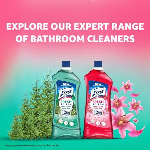 Image of Lizol Fresh & Clean Bathroom Cleaner | Floral | 1L | 10X Better Cleaning | Upto 12Hrs Fragrance| Multi Surface Clean Floors, Basin, Tiles