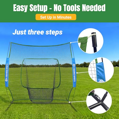 Baseball Practice Net Replacement,7X7 FT (Green) — view 6