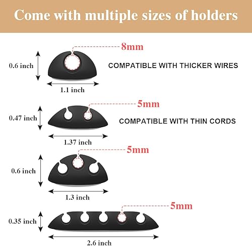Miniatura 2 de Shintop Clips para cables, paquete de 16 unidades, organizador de cables adhesivos para organizar teléfonos, cargadores, escritorio, mesita de
