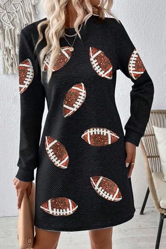 Image of OCSTRADE Womens Sweatshirt Dresses Crewneck Long Sleeve Textured Shift Dresses Trendy Girls 2025 Fall Pullover Tops