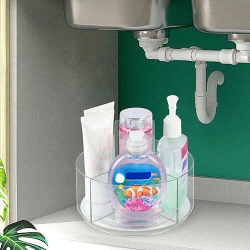 Organizador de maquillaje giratorio de 360°, organizador transparente Lazy Susan para tocador, vitrinas de cosméticos para encimera de baño, organizador de almacenamiento de maquillaje, tocador de - imagen 7