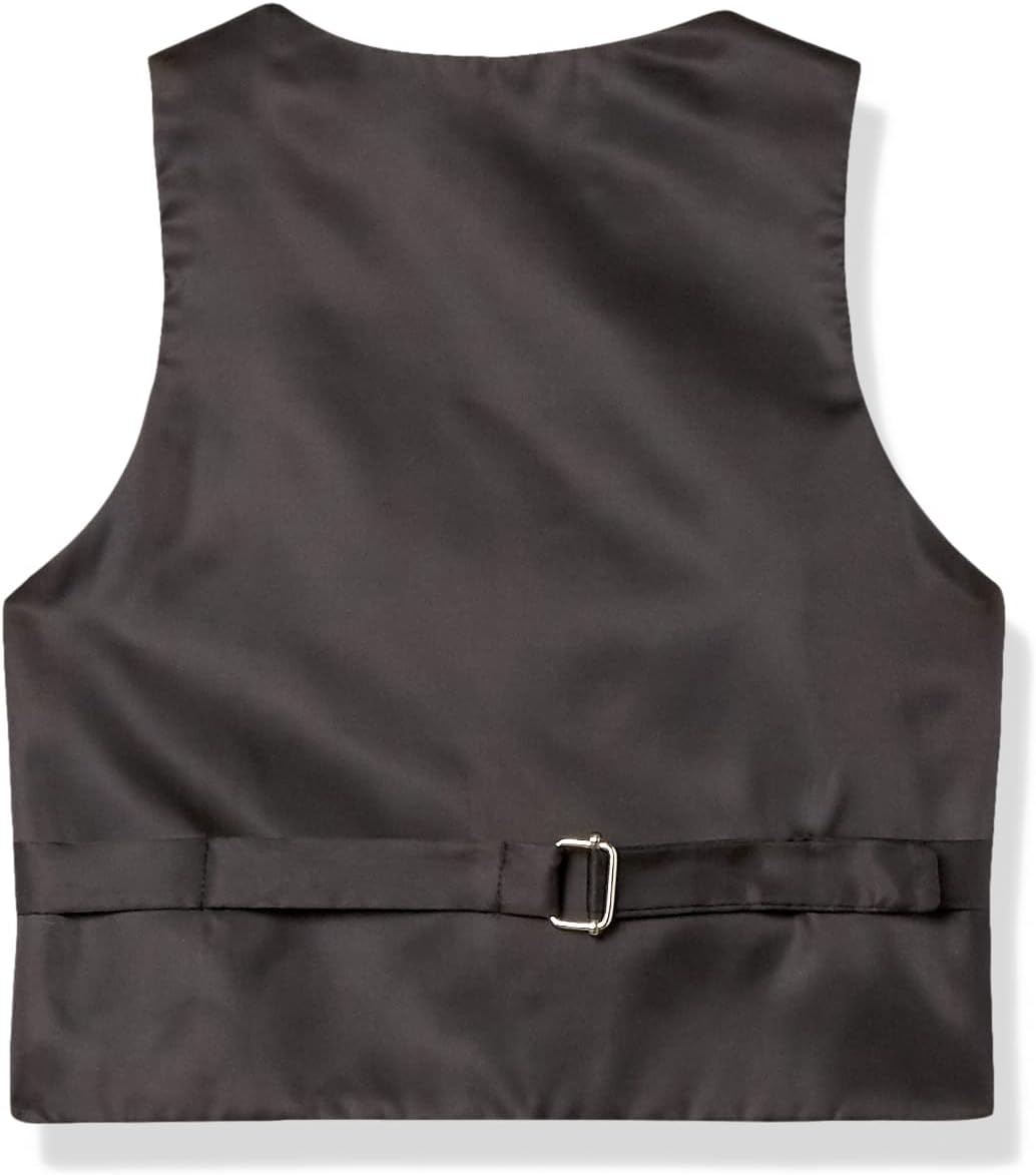 AXNY boys 4 Piece Formal Vest Set Combo With Tuxedo Vest, Tie, Bow Tie, and Handkerchief