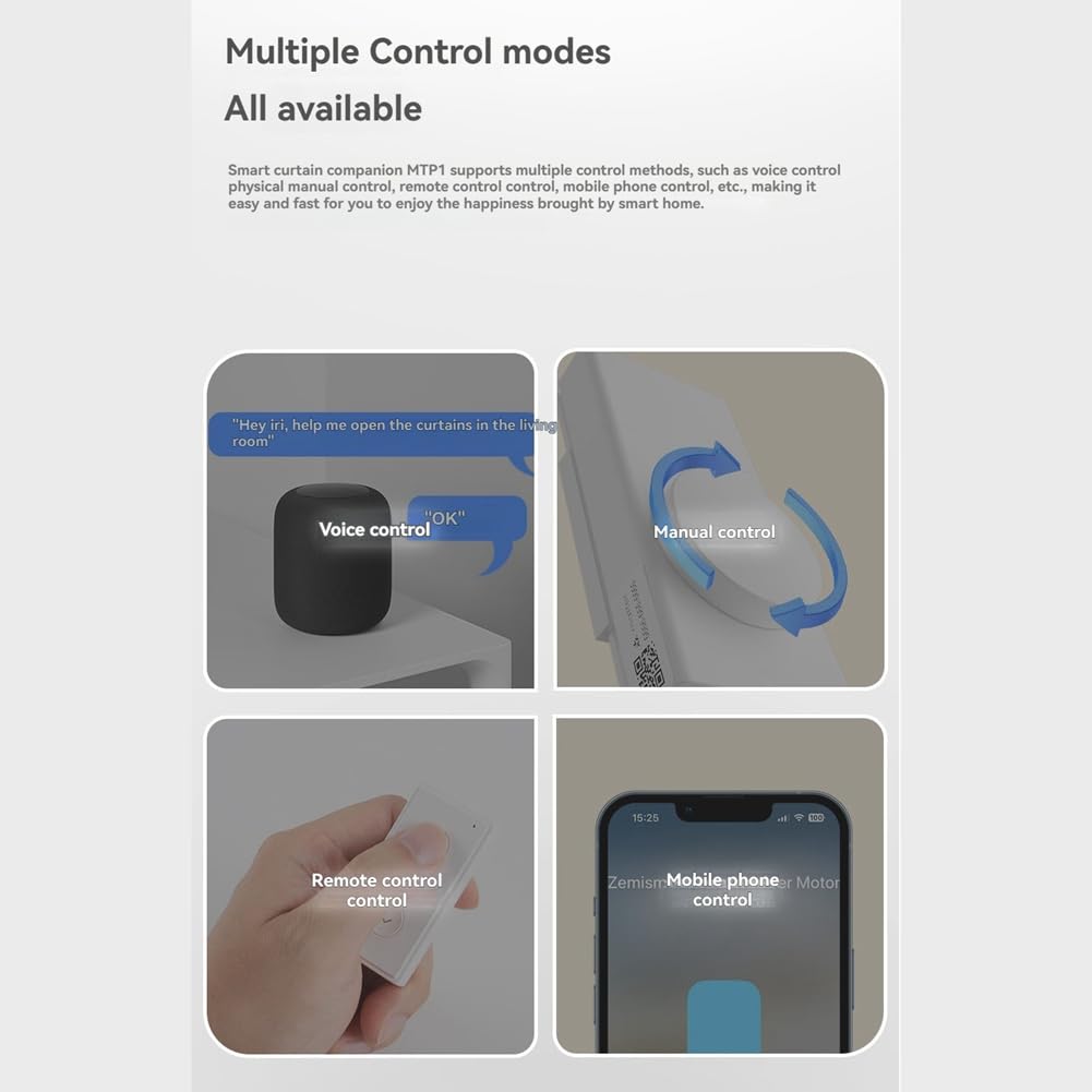 Motore per Avvolgibile Smart Matter Thread con Controllo 'Applicazione per Aprire e Chiudere le Tende con Supporto del Controllo Vocale.
