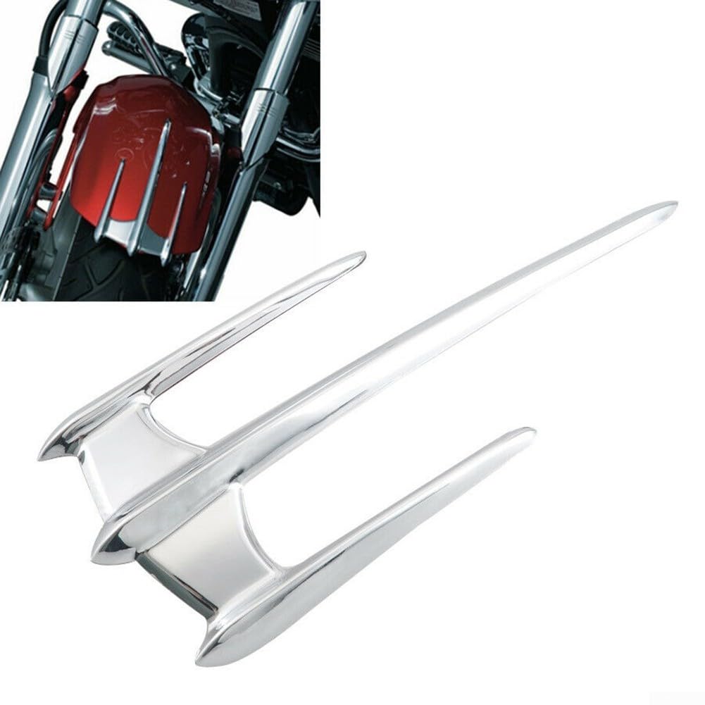 Elegante decoración cromada para guardabarros delanteros de motocicleta como VStar1100 y FZ1 sin instrucciones (idioma español no garantizado)
