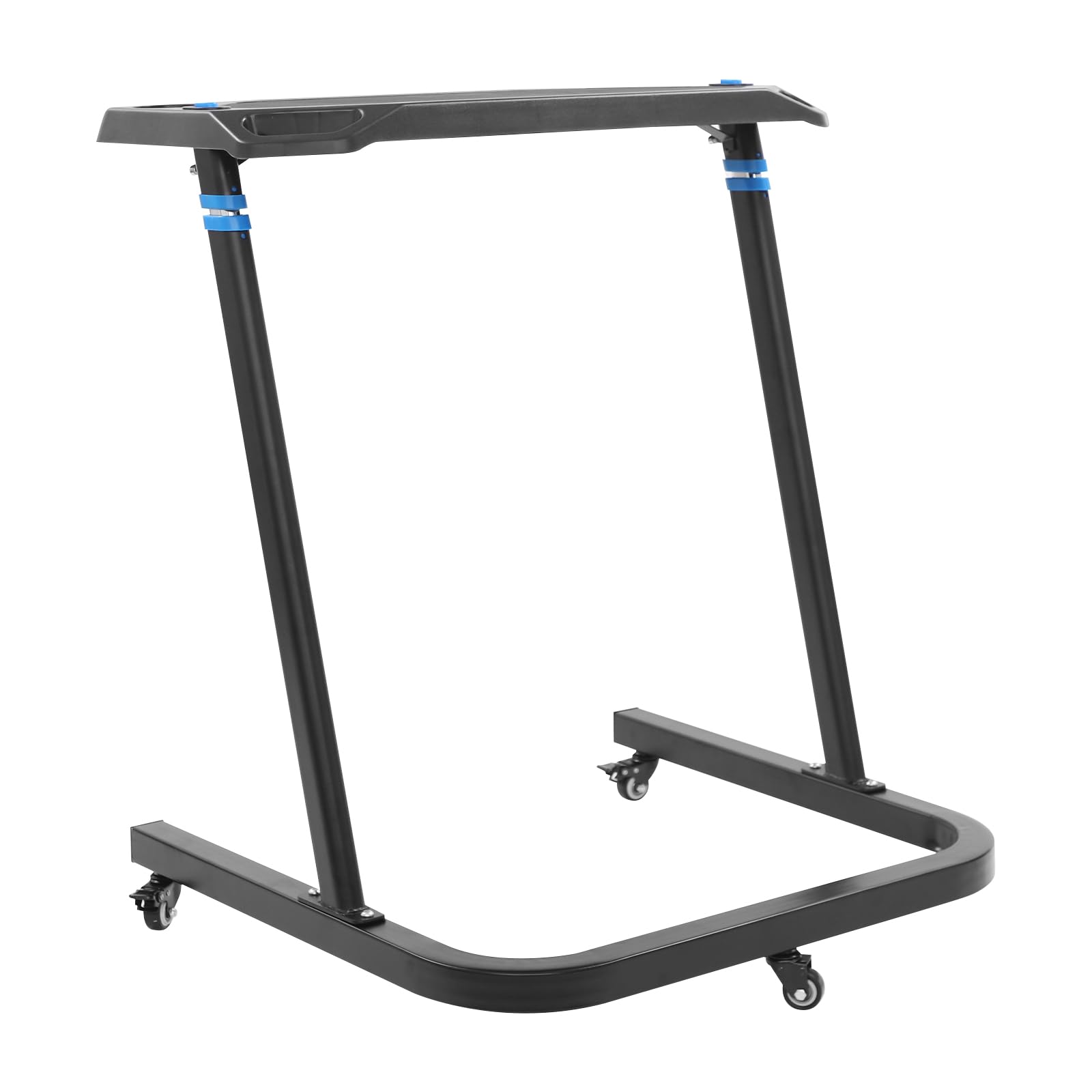 Mesa de entrenamiento con ruedas, altura ajustable, mesa multifunción para bicicleta, 82-120 cm, 8 velocidades, altura ajustable, mesa de bicicleta y mesa de correr con 3 ruedas universales, portátil