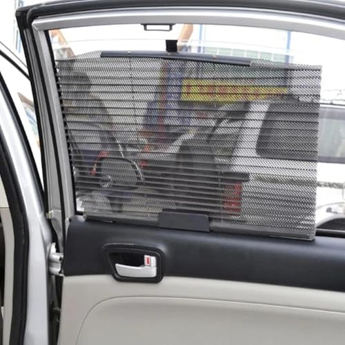 Parasol ventanilla coche beige con cortina de malla retráctil 5