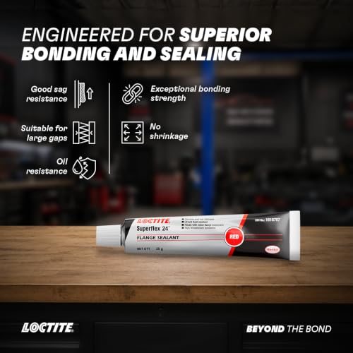 Image of LOCTITE Superflex 24 RTV Silicone Adhesive Sealant 25g (Pack of 5) |Red| Neutral Curing | Non-Sagging | Oil Resistant | Gasket Dressing & Replacement | Automotive & Industrial Applications