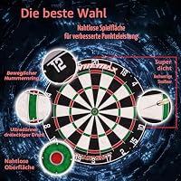 WIN.MAX Dartscheibe Kork Dartscheibe mit Pfeilen Offizielles Steeldartscheibe Steeldart Set 12 Dartpfeile Metallspitze,24 Flights – Ansicht 2