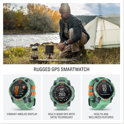 Image of Garmin Instinct 3 45mm, AMOLED Display, Rugged Outdoor GPS Smartwatch, Metal-Reinforced Bezel, Built-in Flashlight, Up to 18 Days of Battery Life, Neo Tropic