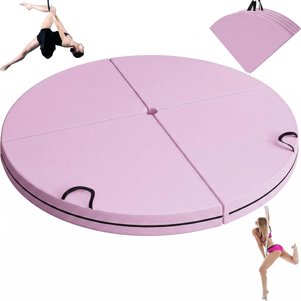 HoldOneLight Dance Pole Mat 120cm Diameter 10cm Thick, Shock-Absorbing Safety Crash Mat for Pole Dancing, Yoga, Gymnastics & Home Fitness