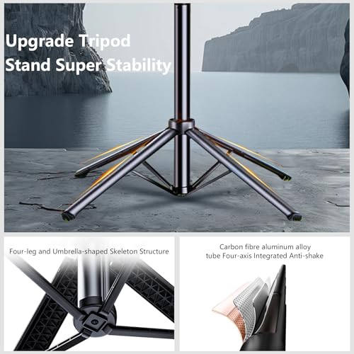 Image of Auto Face Tracking Tripod for iPhone with Light, No APP Needed 70.9 inch Phone Camera Tripod Stand 360 Rotation Selfie Stick Follows Your Movement with Remote for Content Creator Vlog Live Stream