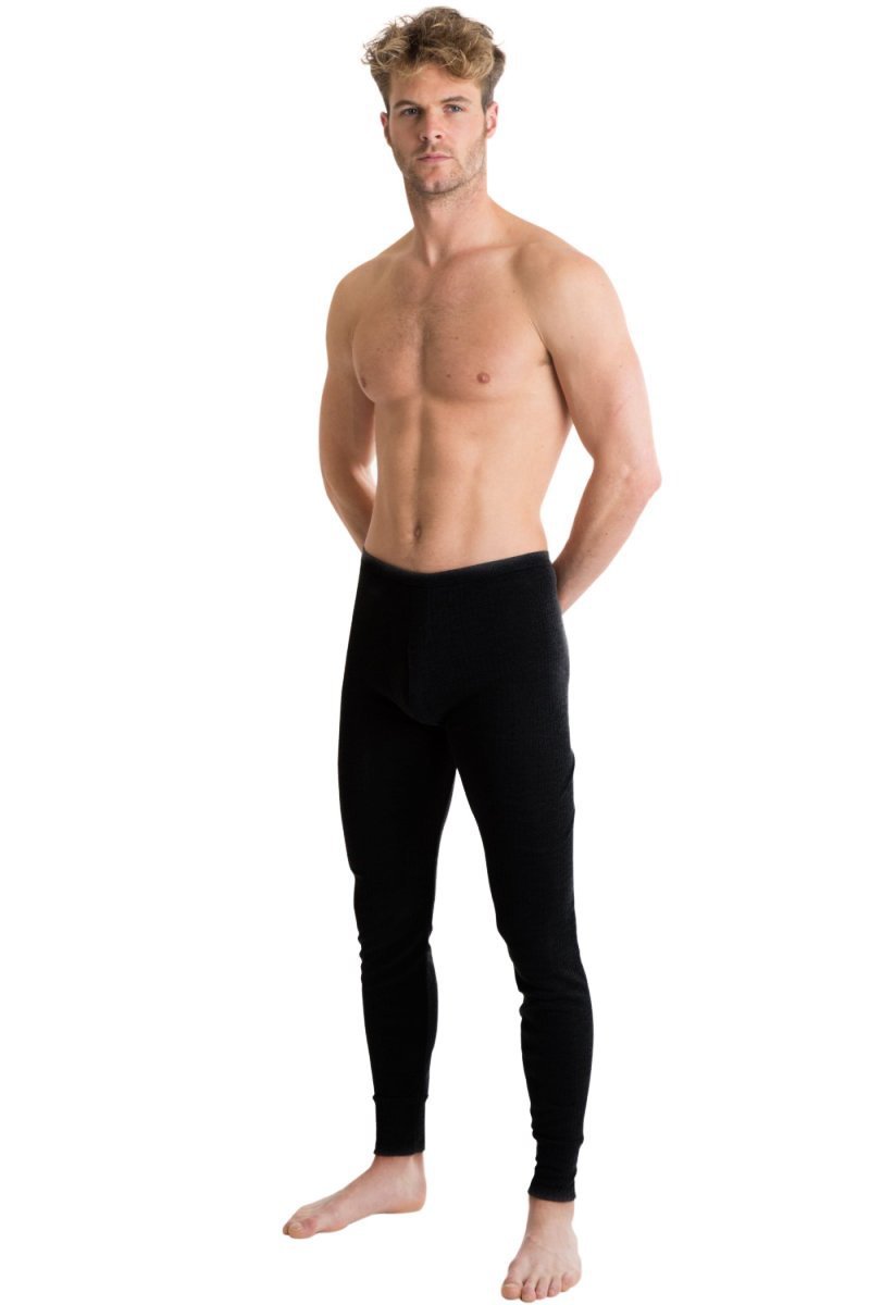 Octave Men's Black Octave® Thermal Underwear Long John (British Made Viscose Extra Warm Range) (Large [Waist: 36-39 Inches], )