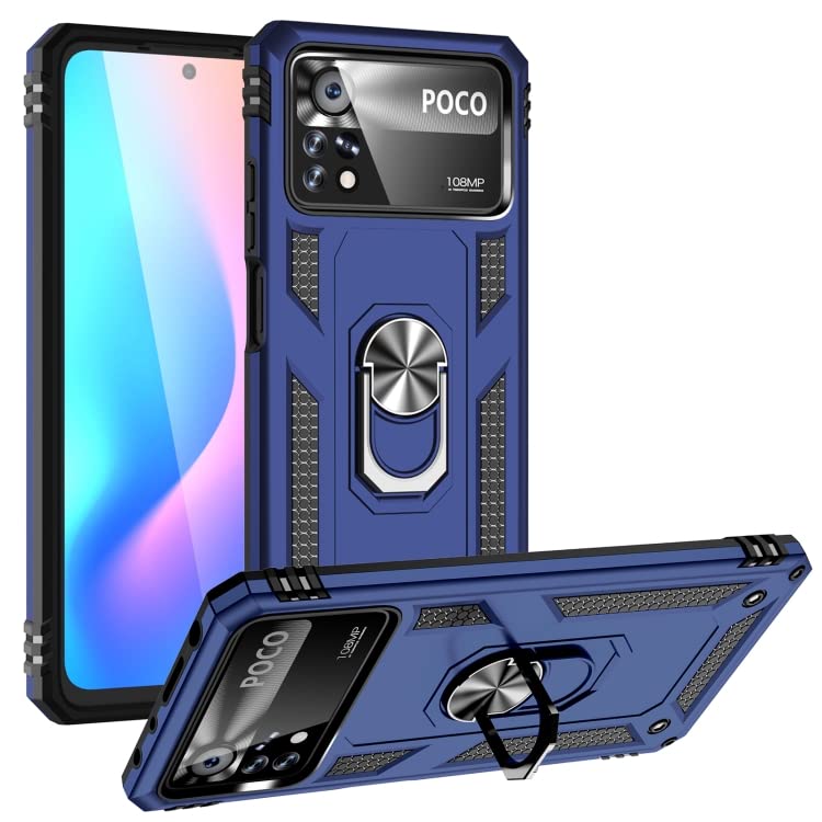 Krkis Back Cover | Case for Poco X4 Pro 5G | Hybrid TPU PC Protective Back Cover Phone Cases with a Stand Ring Holder Back Case Cover for Poco X4 pro 5G Mobile Cover (Blue) (B0B8NZHCNW) Amazon Price History, Amazon Price Tracker