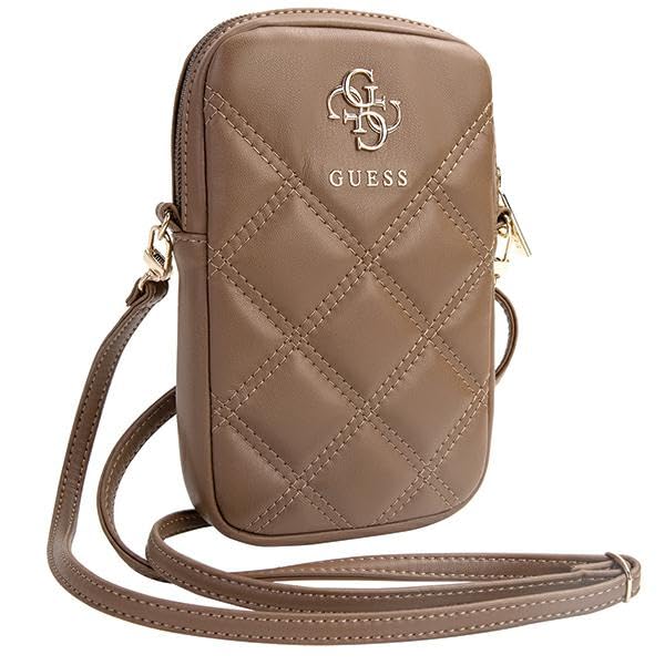 CG MOBILE Guess Handytasche GUWBZPSQSSGW braun Zip Quilted 4G