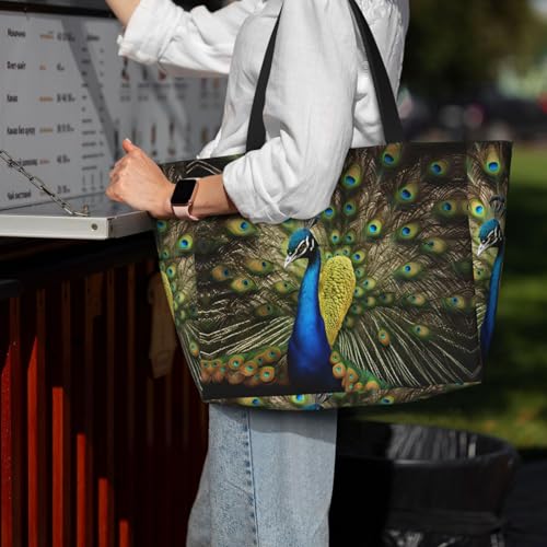 Sac à bandoulière protégeant du sable avec imprimé plumes de paon - 5