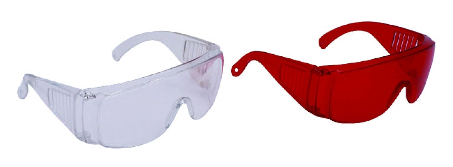 S&Dent 1 Dozen = 12 Pairs Dental Eye Shield Light Curing Protective Glasses Anti-fog Eye Mask Safety Glasses Mask Eyes Guard Red Color