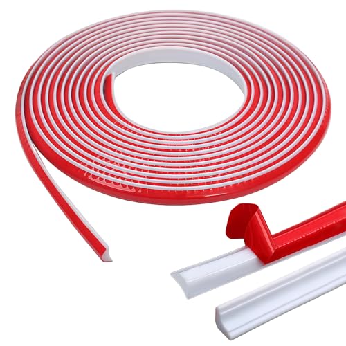 5 Meter Modanatura Autoadesiva Flessibile,12 x 9 mm Modanatura Autoadesiva,Striscia di Bordatura per Pareti,Modanature Fecorative Flessibili per Bordi a Parete,Piastrelle,Finestre e Armadi a Bordo