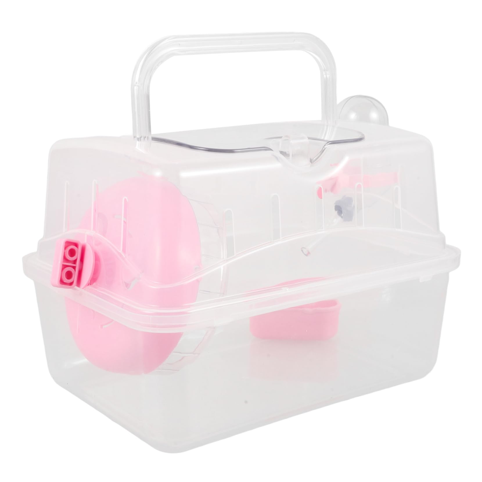 Toddmomy Portable Hamster Carrier Cage Transparent Small Travel Case with Feeding Accessories Easy to Clean Safe Design for with Hamsters and Small Pets