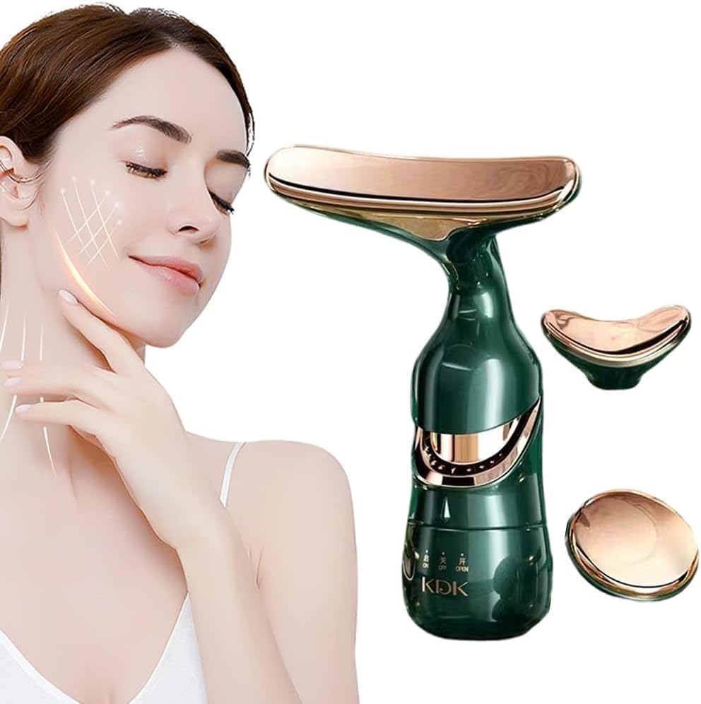 SKYBUCKET 3-in-1 Electric Facial & Neck Massager for Face Lifting, Skin Tightening & Anti Aging, Vibration Face Massager for Glowing Skin, Wrinkle Removal & Slimming, Portable Skin Care Tool for Women & Men
