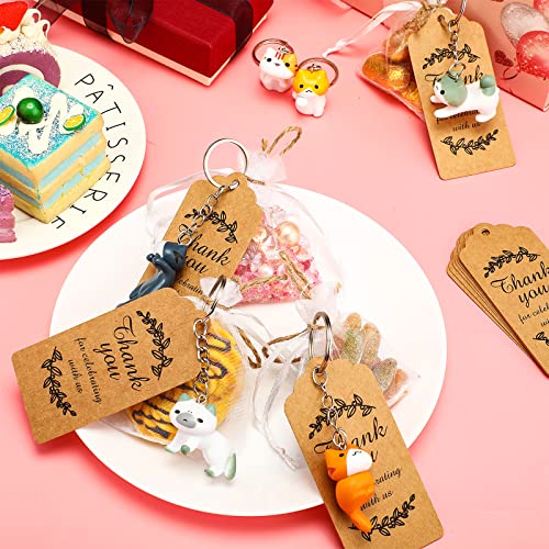 36 Pcs Cat Keychains Party Favors Birthday Supplies Baby Shower Return Gifts Kitten Cat Hanging Keychains With Organza Bags Thank You Kraft Tags For Kids Cat Theme Party Birthday #TOP3