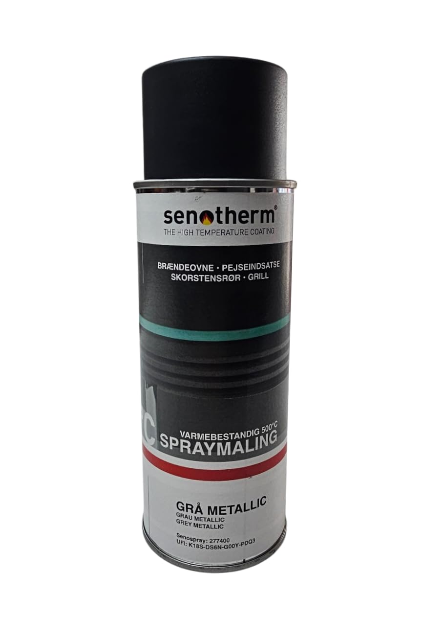 Senotherm Stove Oven Spray Paint 400 ml Metallic, grey