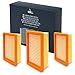 Stöbfix Filtro di ricambio per aspirapolvere Kärcher [set da 3] – Filtro a pieghe piatte adatto per WD4, WD5, WD6/MV4, MV5, MV6