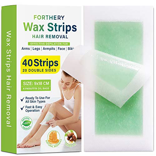 Wax Strips Hair Removal Kit - No Wait Time Keep Skin Smoothness[40 Strips]