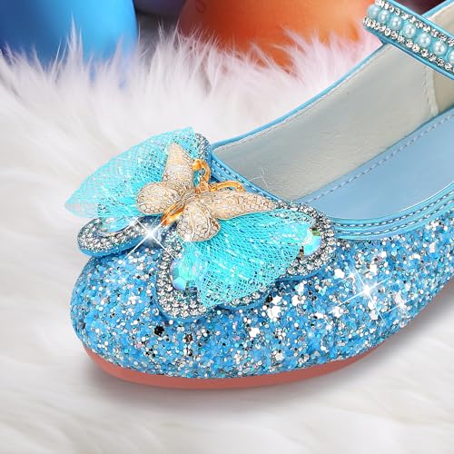 Kivors Girls Dress Shoes Low Heel Princess Shoes Flower Wedding Party Glitter Mary Jane Shoes for Kids Toddler - Image 4