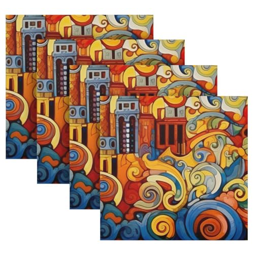 Servilletas de tela cuadradas 50.5x50.5 cm pack de 4 miniatura 5