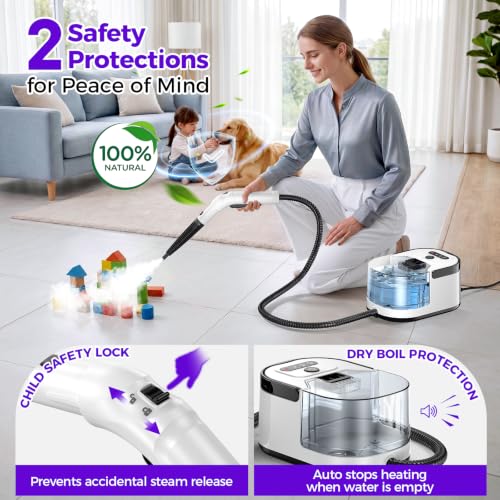 Image of Handheld Steam Cleaner, Portable Deep Cleaning Steamer for Multi-Surface