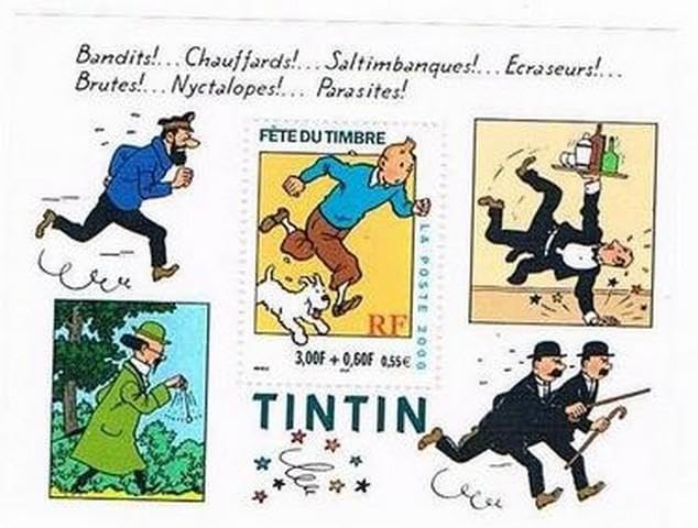 HOJA BLOQUE TINTÍN SELLOS FRANCIA NUEVO HERGÉ SELLO CORREOS