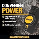 DEWALT Heavy Duty Wireless Charger, 15W Max Cell Phone Charger, Fast Wireless Charging Pad for MagSafe Compatible iPhone 17/16/15/14/13/12 Plus Pro Max, Includes Wall Mounting Plate (No AC Adapter)