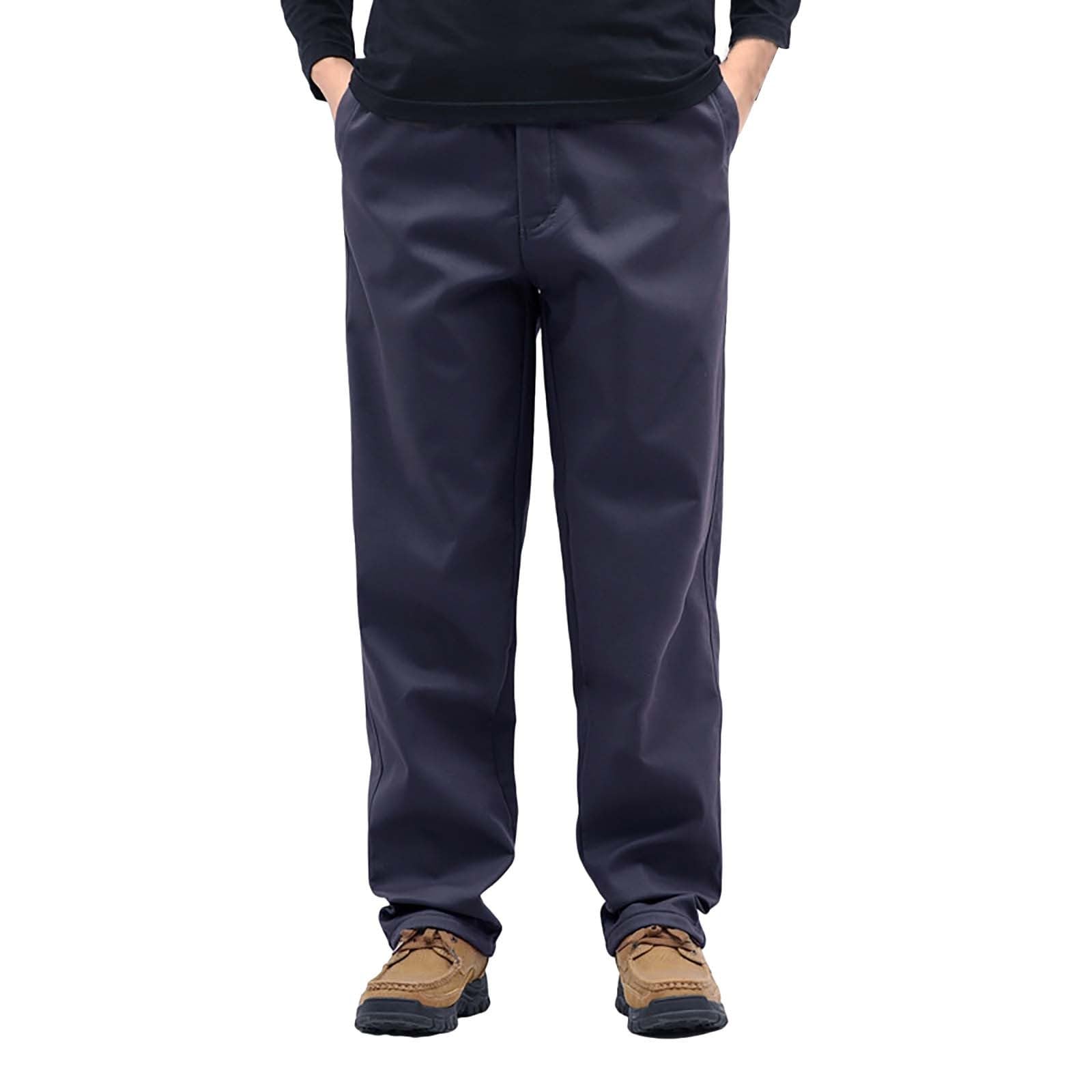 Pantalones de chándal térmicos para hombre, impermeables, con cintura plisada y expandible, corte clásico, pantalones militares para hombre
