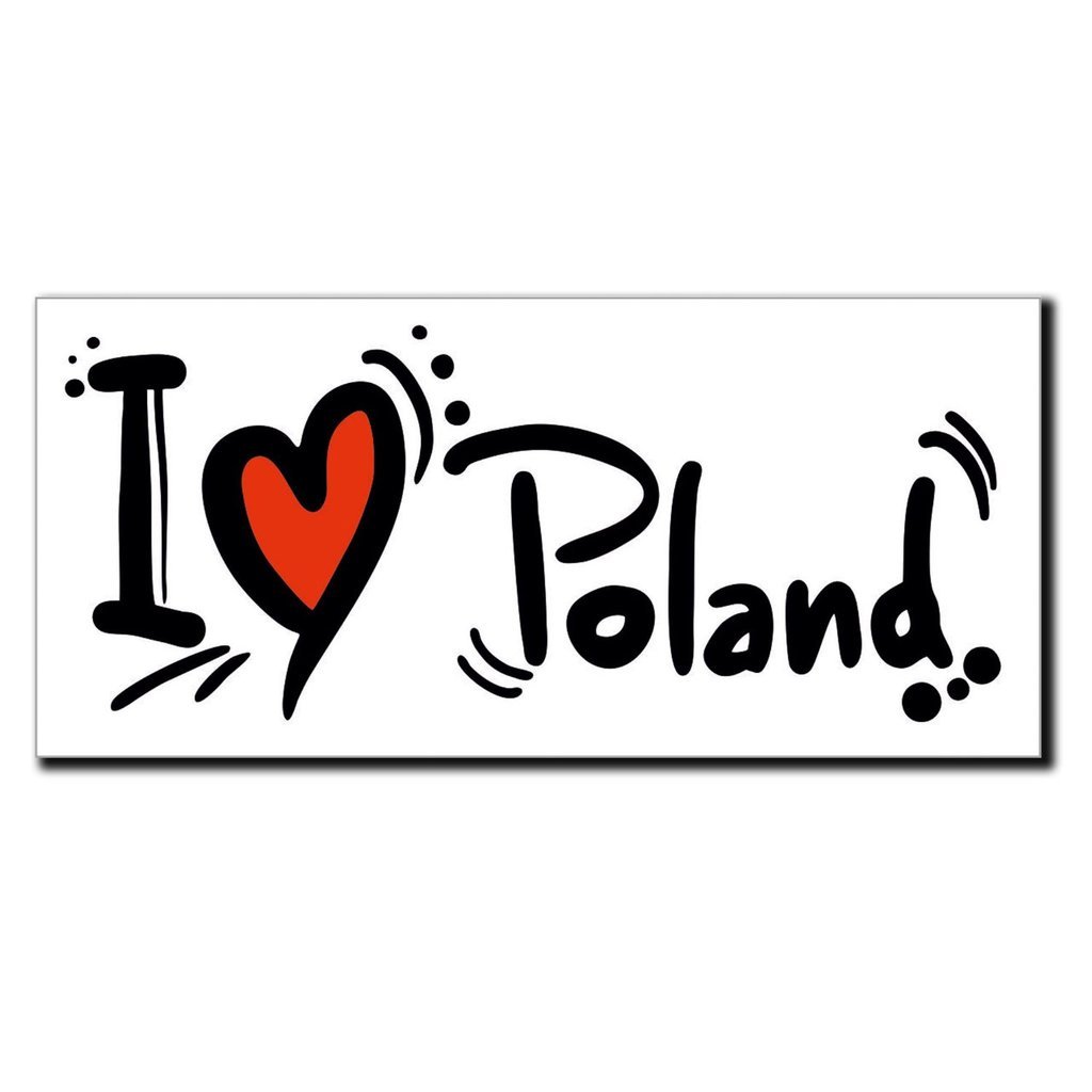 Destinationvinyl 2 X 20Cm/200Mm I Love Poland Window Cling Sticker Car Van Campervan Glass #4048