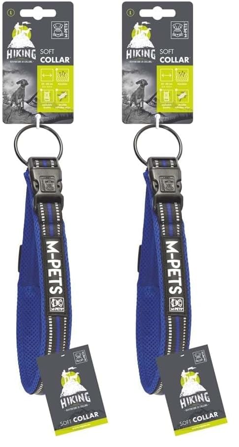 M-PETS HIKING REFLEKTÖRLÜ SOFT BOYUN TASMASI BLUE (L) (2 paketi)