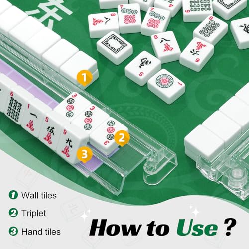 4 soportes de acrílico para Mahjong con empujadores miniatura 3