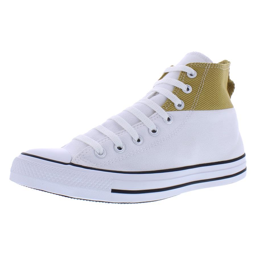 Image of Converse Chuck Taylor All Star Hi Unisex Shoes Size 9.5, Color: White /Dunescape /Open Sesame-White