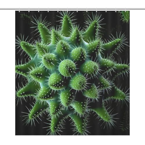 Rideau douche imprimé cactus anti-moisissure lavable en machine - 7
