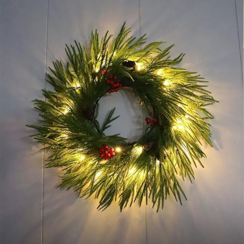 Guirlande de cèdre lumineuse pour décorer une table et une porte de Noël - 7