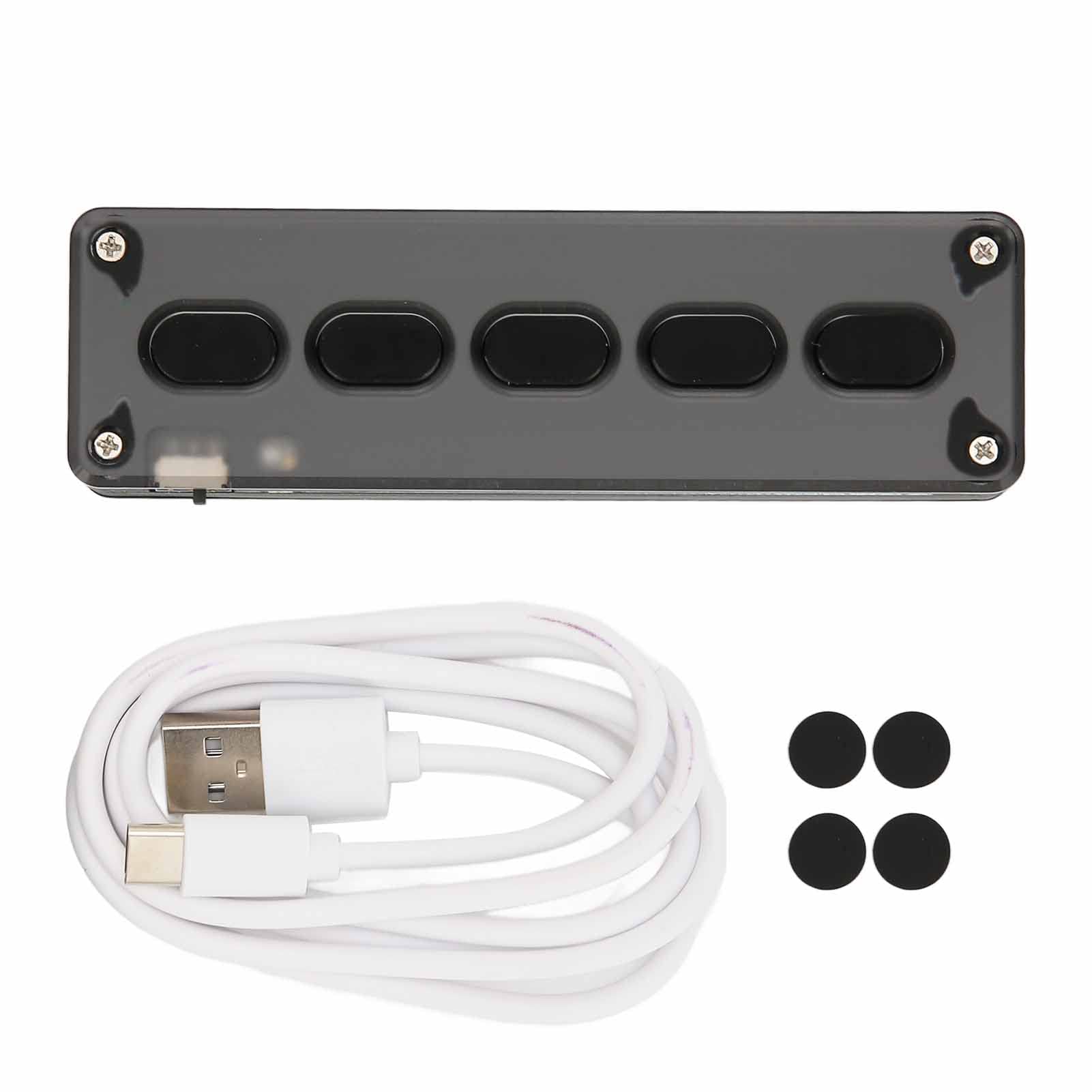 Septpenta Tastiera Meccanica a Una Mano, 5 Tasti Completamente Programmabili, Connessione Wireless Bluetooth Dual Mode, Mini Tastiera Portatile in Silicone per Ufficio, Giochi, Musica, Media(Nero)
