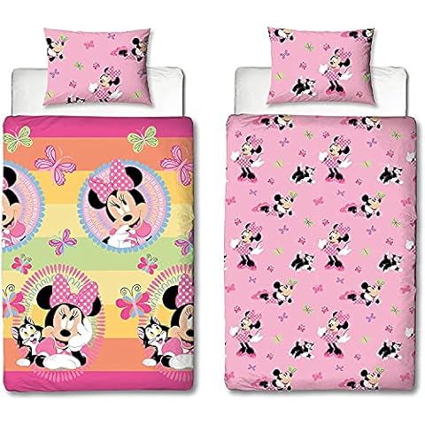 Disney Minnie Mouse Single Duvet Cover Bedding Set With Matching Pillow Case (Minnie Mouse Cute, Single (135cm x 200cm)) Cover