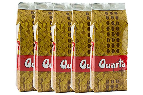 QUARTA Café STUOIA molido mezcla café con placer redondo y decidido 250 g - 5 paquetes Fine blend of Coffee processed in Salento, Apulia, Italy Feine kaffeemischung aus salento, apulien Italiano